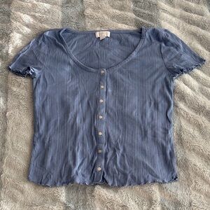 GAP Women's Blue Button-Down Shirt